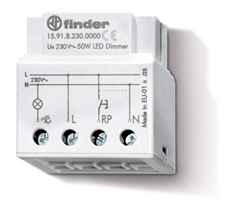 Finder 159182300000PAS Elektronischer Einbau-Dimmer, 230 VAC, für weißleuchtende Lampen von finder