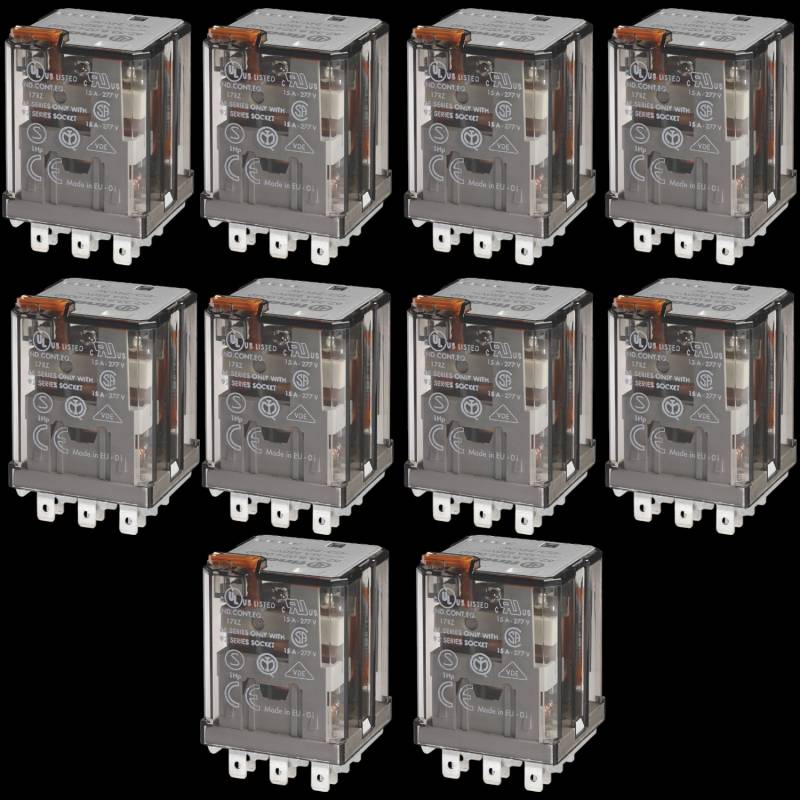 Finder 62.33.9.024.4300 Steckrelais Relais Stecker 24 V/Dc 16 A 10 Stück B-Ware von Finder