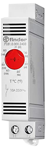 Finder 7T8100002403PAS Schaltschrankthermostat, 1 Öffner, 10 A, mit Einstellbereich von Finder