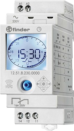 Finder 125182300000PAS Tägliche / wöchentliche Schaltuhr Digital 1 Reverser 16 A 230 AC von Finder