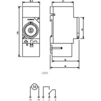 Finder Zeitschaltuhr für Hutschiene Betriebsspannung: 230 V/AC 12.01.8.230.0000 1 Wechsler 16A 250 von Finder