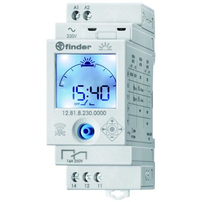 Schaltuhr digi 184-253VAC 1kan Wechs 2TE 52596h REG 24h Programm von Finder