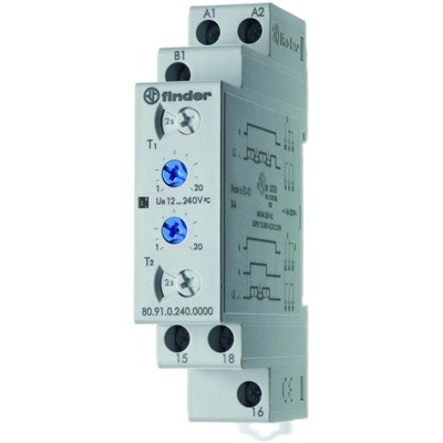 Zeitrelais 12-240V/AC 0,1-86400s takt Imp von Finder