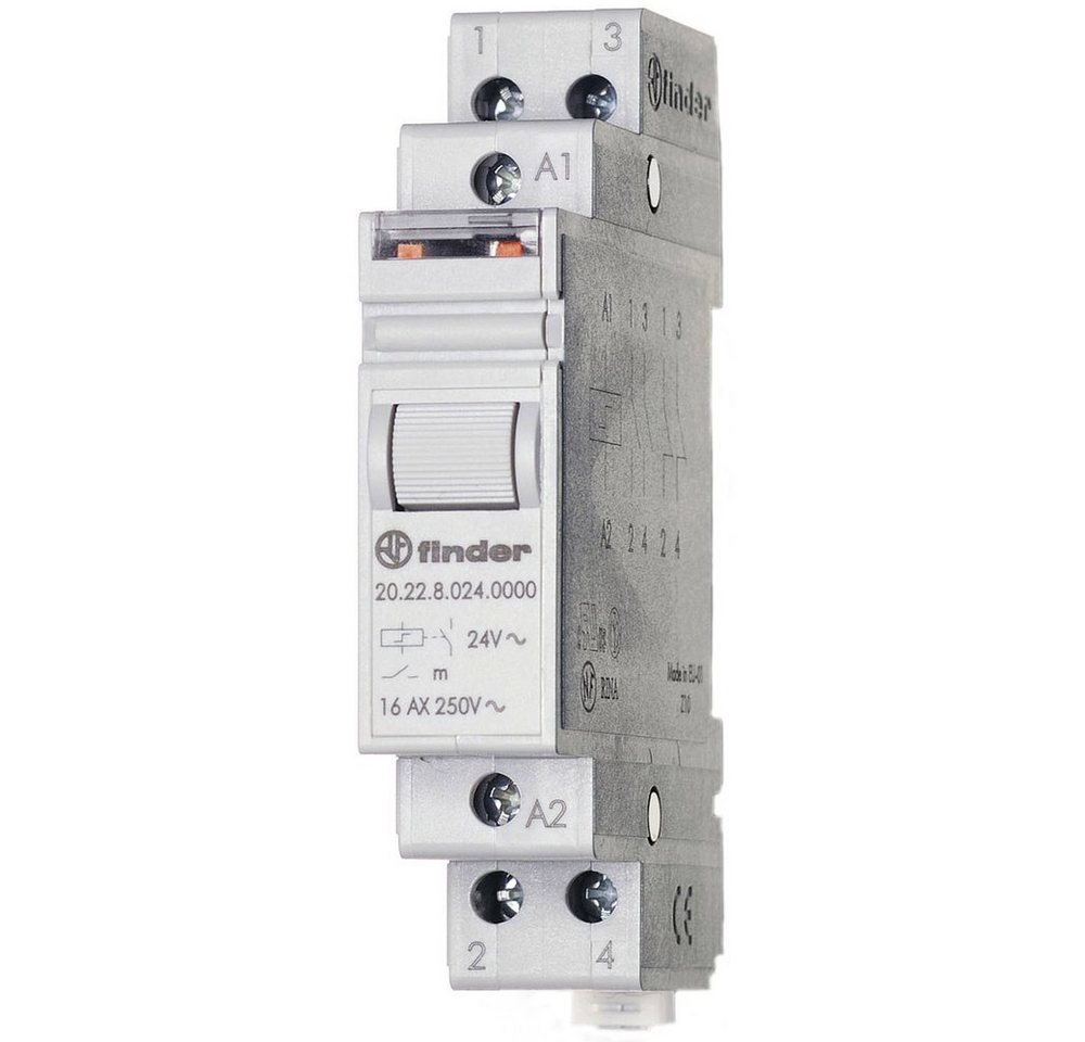 finder Stromstoßschalter Stromstoß-Schalter Hutschiene Finder 20.22.9.024.4000 2 Schließer 24 V, (20.22.9.024.4000) von Finder