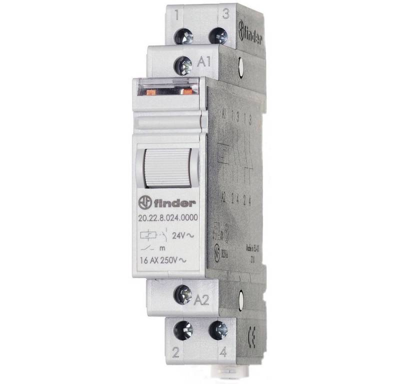 finder Stromstoßschalter Stromstoß-Schalter Hutschiene Finder 20.22.9.024.4000 2 Schließer 24 V, (20.22.9.024.4000) von Finder