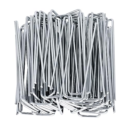 Finderomend 100 Pack Landscape Staples, 6" Galvanized Steel Garden Stakes,Landscape Pins Turf Staples for Securing Weed Barrier Artificial Grass, 0.16x1.2x6in Finderomend 100 Pack Landscape Staples, 6" Galvanized Steel Garden Stakes,Landscape Pins Turf Staples for Securing Weed Barrier Artificial Grass, 0.16x1.2x6in von Finderomend