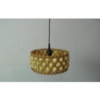 60Er Rattan Hängelampe Im Tiki Stil Mid Century Ära von FindingsFromOldTimes