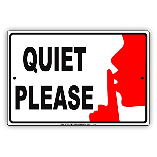 Findkate Schild mit Aufschrift "Quiet Please Shh", mit englischer Aufschrift: "Restricted Alert Caution Warnung", Aluminium, Metall, 20,3 x 30,5 cm, Heimdekoration, Wandschmuck Findkate Schild mit Aufschrift "Quiet Please Shh", mit englischer Aufschrift: "Restricted Alert Caution Warnung", Aluminium, Metall, 20,3 x 30,5 cm, Heimdekoration, Wandschmuck von Findkate