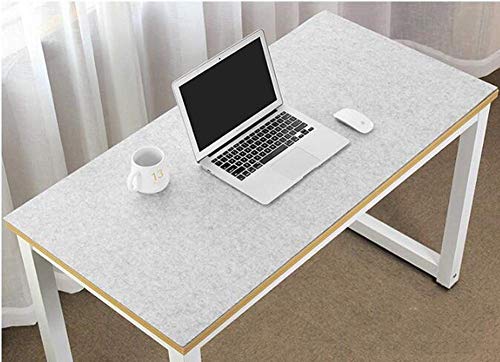 Filzunterlage Antirutsch,Übergroß Mauspad Schreibtisch-Unterlage Deskpad Filz Matte Mausunterlage,dick, Schreibunterlage,ideal für Büro und zu Hause und Laptop-Hellgrau-120x60cm von Findm Store