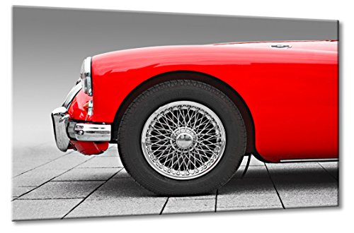 Bild auf Leinwand BMC Roadster Größe: 70cm x 105cm | Sportwagen Oldtimer Rot MG BMC Roadster | Aus der Serie Formen und Farben der Klassiker | Farbe: rot | Rubrik: Cars + Auto Bilder von Fine-Art-Manufaktur