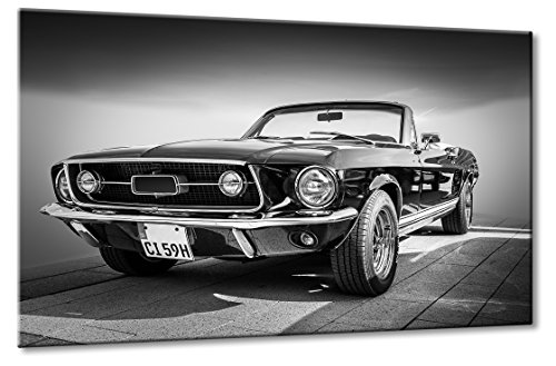 Fine-Art-Manufaktur Ford Mustang Cabrio Schwarzweiß Coupé GT Oldtimer Schwarz Auto USA | Aus der Serie American Roadrunner | Farbe: schwarzweiss | Rubrik: Cars + Auto Bilder von Fine-Art-Manufaktur