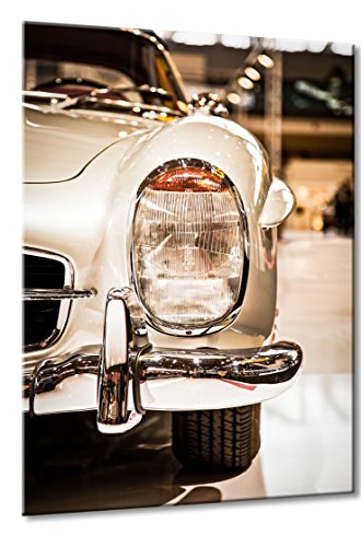 Fine-Art-Manufaktur Bild auf Leinwand 300 SL Größe: 40cm x 60cm | Mercedes Benz 300 SL Roadster 1957 Detail Oldtimer Scheinwerfer | | Farbe: braun | Rubrik: Mercedes + Auto Bilder von Fine-Art-Manufaktur