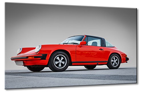 Fine-Art-Manufaktur Bild auf Leinwand 911 Targa 964 Größe: 40cm x 60cm | Porsche 911 Targa 964 C2 G Modell Rot Oldtimer Alu Felgen Original | | Farbe: rot | Rubrik: Porsche + Auto Bilder von Fine-Art-Manufaktur