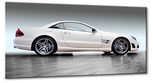 Fine-Art-Manufaktur Bild auf Leinwand Mercedes SL Größe: 33cm x 60cm | Motor Sport Bild Benz Mercedes SL AMG Roadster | 0 | Farbe: Weiss | Rubrik: Mercedes + Auto Bilder von Fine-Art-Manufaktur