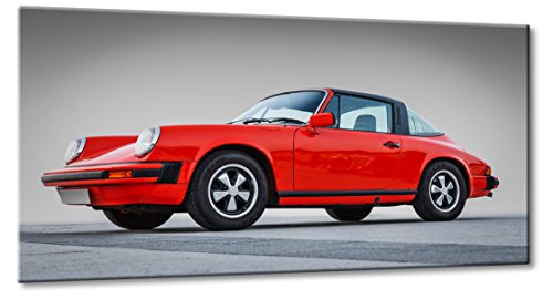 Fine-Art-Manufaktur Bild auf Leinwand Targa G Modell Größe: 33cm x 60cm | Porsche 911 Targa 964 C2 G Modell Rot Klassiker Alu Coupe Oldtimer | | Farbe: rot | Rubrik: Porsche + Auto Bilder von Fine-Art-Manufaktur