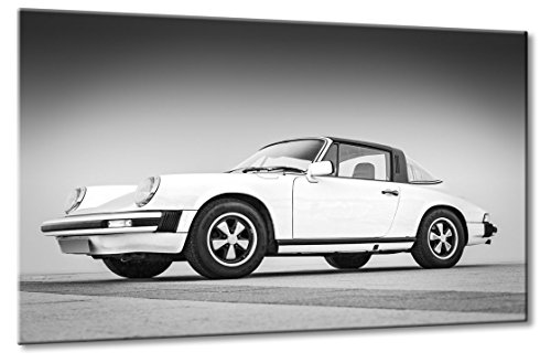 Fine-Art-Manufaktur Leinwanddruck Targa 964 C2 Größe: 80cm x 125cm | Porsche 911 Targa 964 C2 G Modell Schwarzweiß Auto Bilder Weiß XXL | | Farbe: schwarzweiss | Rubrik: Porsche + Auto Bilder von Fine-Art-Manufaktur
