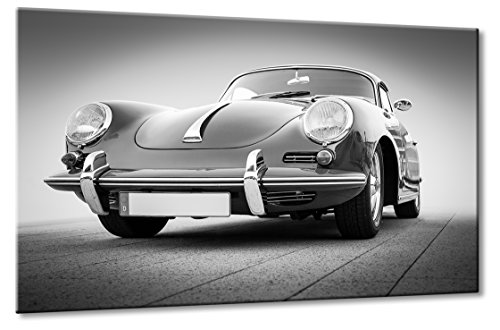 Fine-Art-Manufaktur Porsche Oldtimer 356 C Schwarzweiß Chrom Auto Bilder Schwarz Black | | Farbe: schwarzweiss | Rubrik: Porsche + Auto Bilder von Fine-Art-Manufaktur