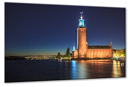 Fine-Art-Manufaktur Stockholm Schweden Riddarholmen Rathaus Nacht Stadshus Ostsse | Aus der Serie Skandinavische Metropolen | Farbe: orange | Rubrik: Europa-Städte + Städte von Fine-Art-Manufaktur