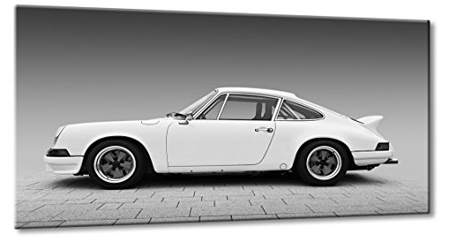 Leinwanddruck 911er Klassiker Größe: 90cm x 165cm | Porsche Oldtimer Carrera RS 2.7 Schwarz Weiss | Aus der Serie Formen und Farben der Klassiker | Farbe: schwarzweiss | Rubrik: porsche + Auto Bilder von Fine-Art-Manufaktur