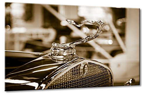 Leinwanddruck Cadillac Kühlerfigur Größe: 60 x 90 cm | Cadillac Auto Oldtimer Kühlerfigur V16 Dual Cowl Phaeton Art | Aus der Serie Oldtimer Klassiker | Farbe: Sepia | Rubrik: Cars + Auto Bilder von Fine-Art-Manufaktur