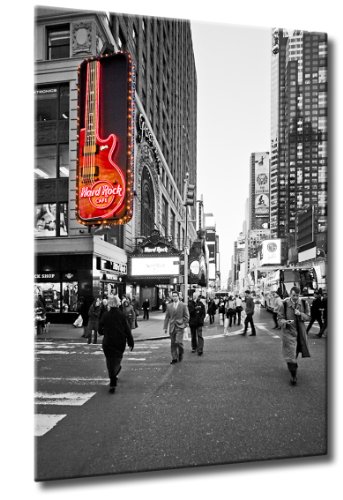 Leinwanddruck Hard Rock Cafe Größe: 60 x 90 cm | New York Manhattan Hard Rock Cafe SW Rot | Hard Rock Cafe in New York Manhattan | Farbe: ColorKey | Rubrik: New-York + Städte von Fine-Art-Manufaktur