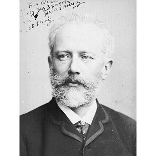 Autogramm Portrait Russischer Komponist Tchaikovsky Foto Großer Druck Poster Wandkunst Dekor Bild von Fine Art Prints