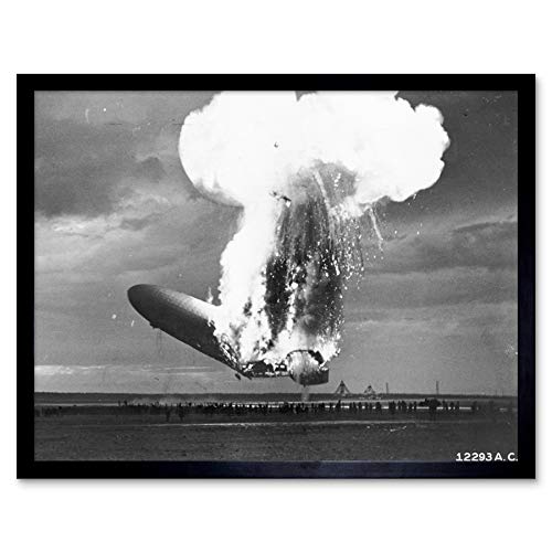 Cofod Zeppelin Airship Hindenburg Burning Photo Art Print Framed Poster Wall Decor 12x16 inch Fotografieren Wand Deko von Fine Art Prints