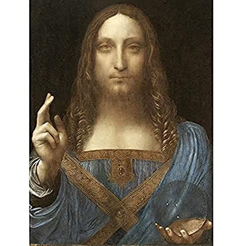 Fine Art Prints Da Vinci Salvator Mundi Weltreter Jesus Gemälde Kunstdruck Leinwand Premium Wanddekoration Poster Wandbild, 40,6 x 30,5 cm von Fine Art Prints