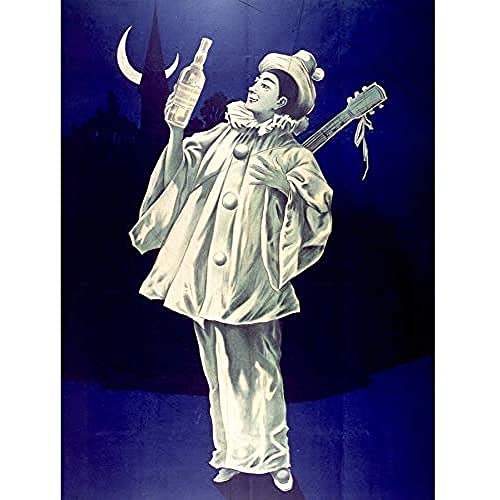 Dallion White Vermouth Pierrot Clown Werbung Kunstdruck Leinwand Premium Wanddekoration Poster Wandbild von Fine Art Prints