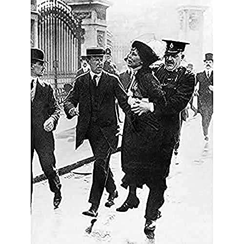 Emmeline Pankhurst Suffragette Arrested 1914 Foto-Kunstdruck, Leinwand, Premium-Wanddekoration, Poster von Fine Art Prints