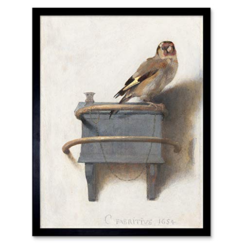 Fabritius The Goldfinch Bird Animal Nature Painting Art Print Framed Poster Wall Decor 12x16 inch Vogel Tier Natur Malerei Wand Deko von Fine Art Prints