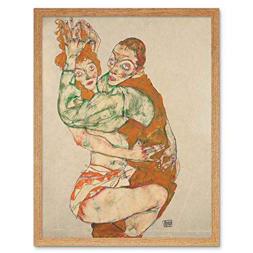 Fine Art Prints Egon Schiele Liebesspiel Kunstplakat Gerahmter Druck 30x40 cm von Fine Art Prints