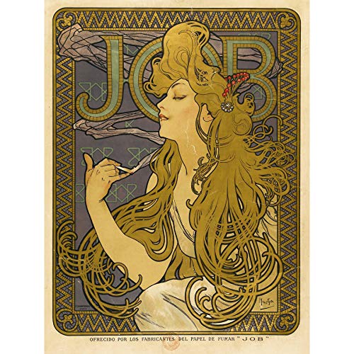 Fine Art Prints Mucha Job Zigarettenpapier Jugendstil Werbung Großdruck Poster Wandkunst Dekor Bild von Fine Art Prints