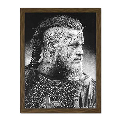 Fine Art Prints Ragnar Vikings Warrior Wayne Maguire Kunstdruck, gerahmt, 45,7 x 61 cm von Fine Art Prints