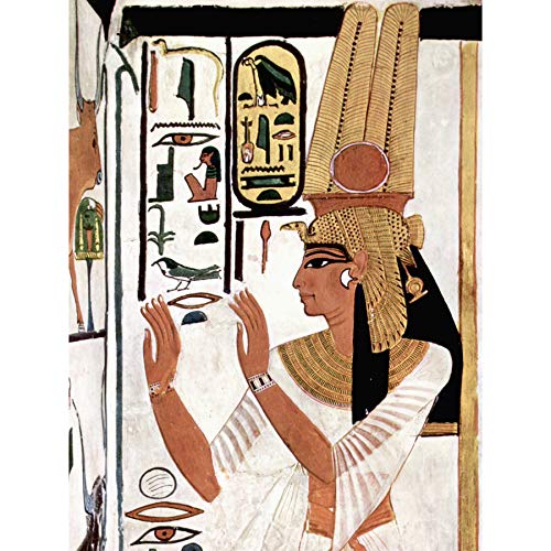 Fine Art Prints Wandbild, antikes Ägypten, Königin Nofretete betende Hieroglyphe, großer Kunstdruck auf Leinwand, hochwertiges Wandbild von Fine Art Prints