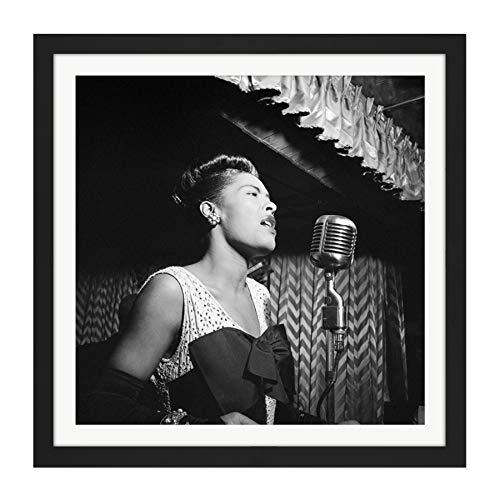 Gottlieb Jazz Legend Singer Billie Holiday 1947 Photo Square Wooden Framed Wall Art Print Picture 16X16 Inch Legende Urlaub Fotografieren Holz Wand Bild von Fine Art Prints