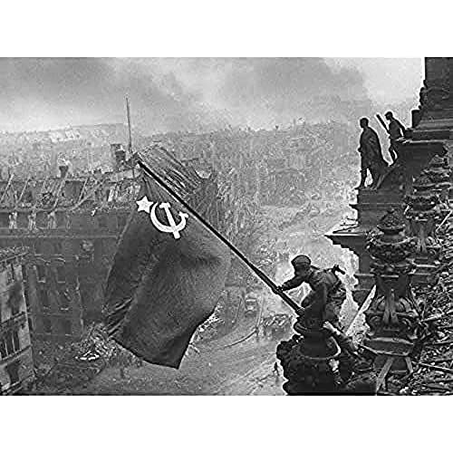 Khaldei War WWII UdSSR Flagge über Reichstag Foto ungerahmt Wand Kunst Poster Home Decor Premium von Fine Art Prints