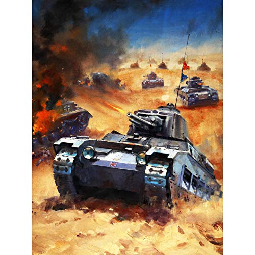 Krogman Krieg WWII UK Wüste Panzer Schlacht Gemälde Großes Wandbild Druck Dickes Papier 45,7 x 61 cm von Fine Art Prints
