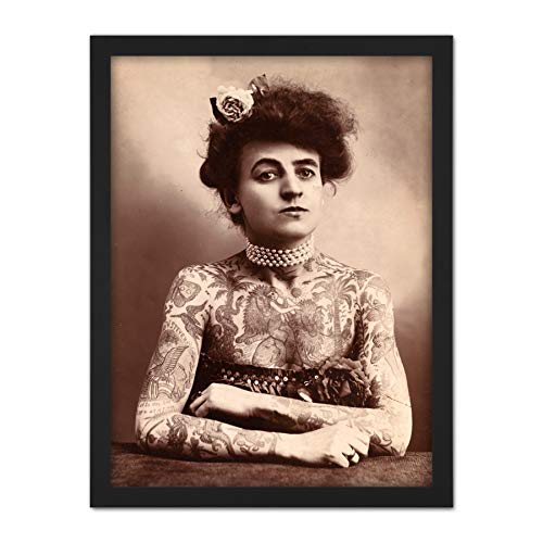 Maud Stevens Wagner Trapezeist Tattooist Artist 1907 Photo Artwork Framed Wall Art Print 18X24 Inch Künstler Fotografieren Wand von Fine Art Prints