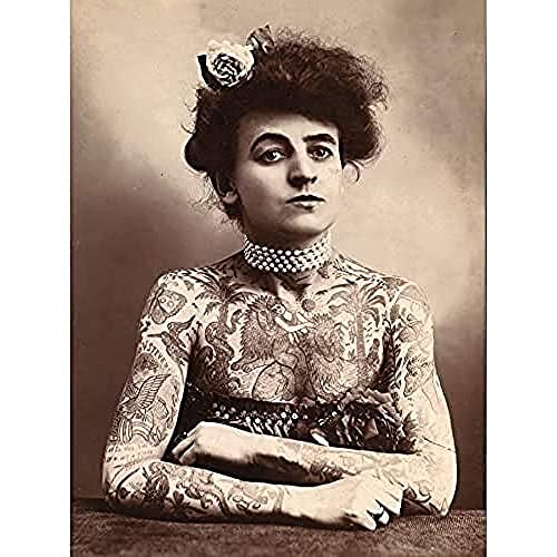 Maud Stevens Wagner Trapezist Tattooist Künstler 1907 Foto ungerahmt Wand Kunst Poster Home Decor Premium von Fine Art Prints