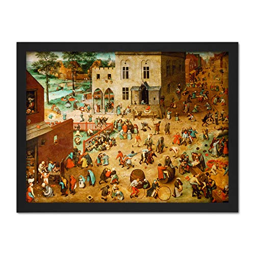 Pieter Bruegel The Elder Childrens Games Large Framed Art Print Poster Wall Decor 18x24 Kinder Spiele Wand Deko von Fine Art Prints