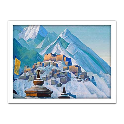 Roerich Tibet Himalayas Symbolist Mountain Landscape Painting Large Framed Art Print Poster Wall Decor 18x24 in Berg Landschaft Malerei Wand Deko von Fine Art Prints