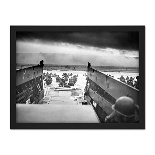 Sargent WWII War US Soldiers Into Jaws Death D-day 1944 Photo Artwork Framed Wall Art Print 18X24 Inch 2. Weltkrieg Krieg Soldat Tod Fotografieren Wand von Fine Art Prints