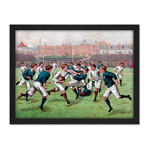 Scotland England 1893 Rugby Football Match Painting Large Framed Art Print Poster Wall Decor 18x24 in Schottland Malerei Wand Deko von Fine Art Prints