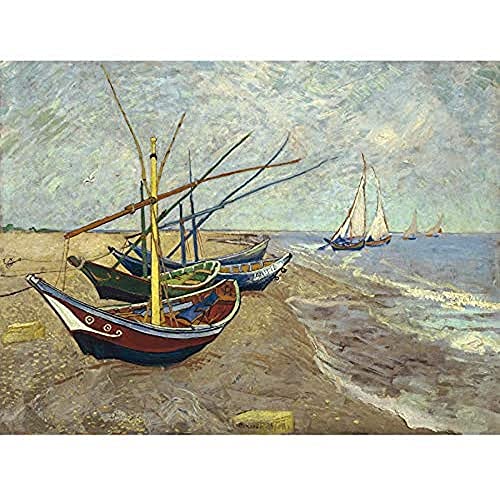 Van Gogh Vissersboten Op Het Strand Van Les Saintes Kunstdruck Leinwand Premium Wanddekoration Poster Wandbild von Fine Art Prints