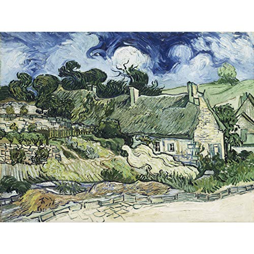 Vincent Van Gogh Reetgedeckte Cottages At Cordeville, extragroßer Kunstdruck Wandbild Poster Premium XL von Fine Art Prints