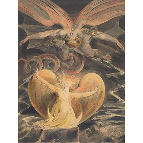 William Blake Kunstdruck "Great Red Dragon Woman Clothed With Sun", extragroß, XL von Fine Art Prints