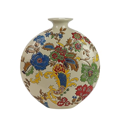 Fine Asianliving Chinesische Vase Porzellan Weiß Blumen Handgemalt B32xT12xH34cm China Dekorative Vase Blumenvase Orientalische Keramik Vase von Fine Asianliving