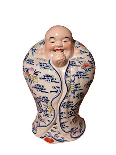 Fine Asianliving Chinesischer Buddha Glück Porzellan Handbemalt B22xT22xH36cm von Fine Asianliving