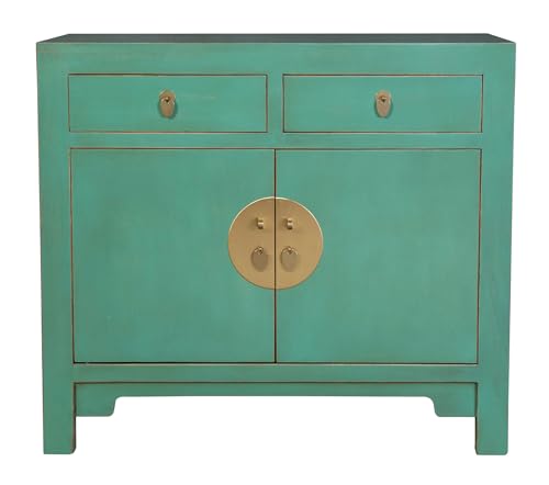 Fine Asianliving Chinesischer Schrank Dusty Turquoise - Orientique Kollektion B90xT40xH80cm China Chinesischer Schrank Chinesischer Hochzeitsschrank Orientalische Möbel Asiatische von Fine Asianliving